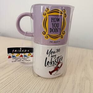 Set of 2 Friends Coffee Mugs Ceramic How You Doin? & You're My Lobster
